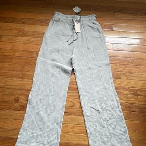 Sincerely Jules Light Gray/Sage Drawstring Pants